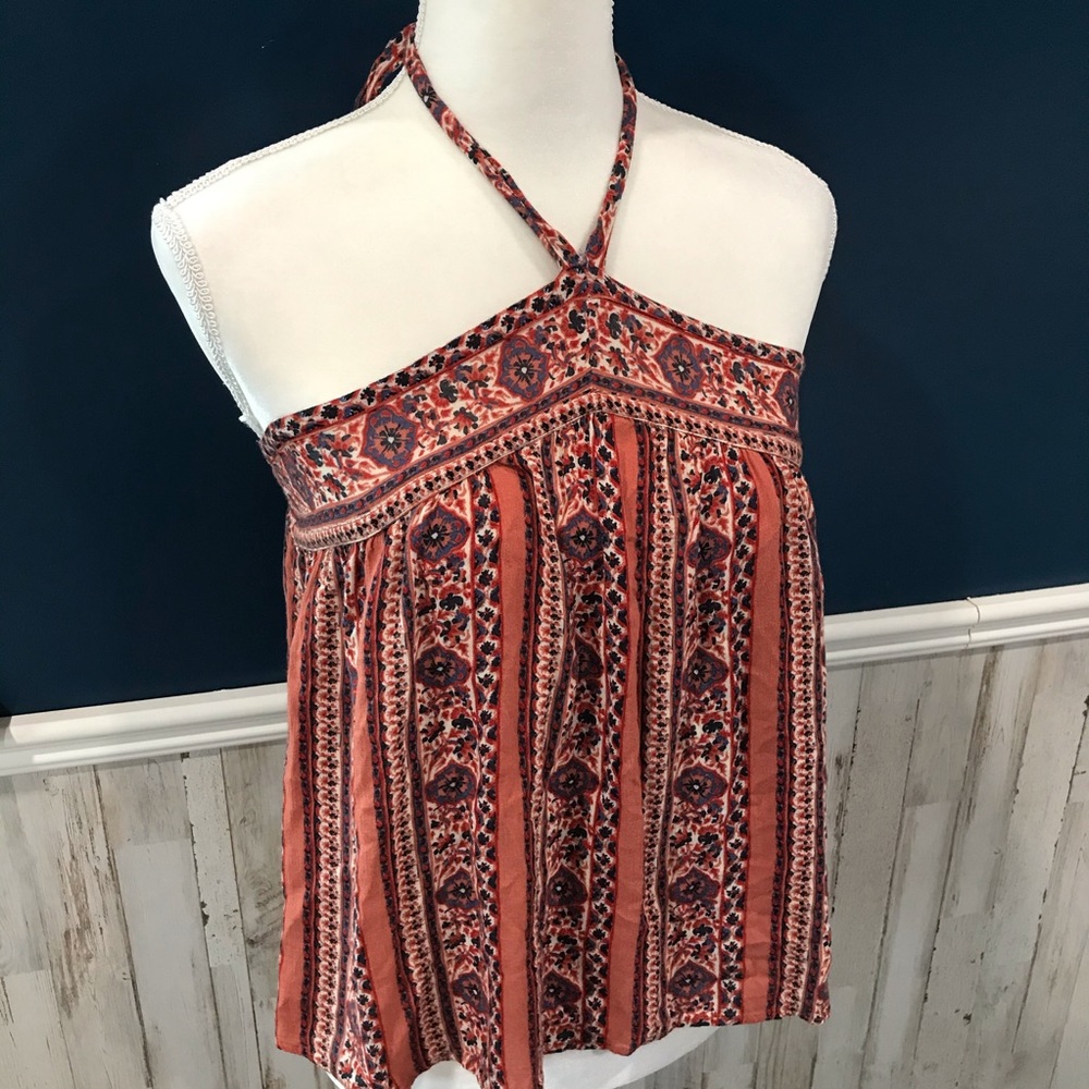 American Eagle Boho Halter Flowy Top Festival
